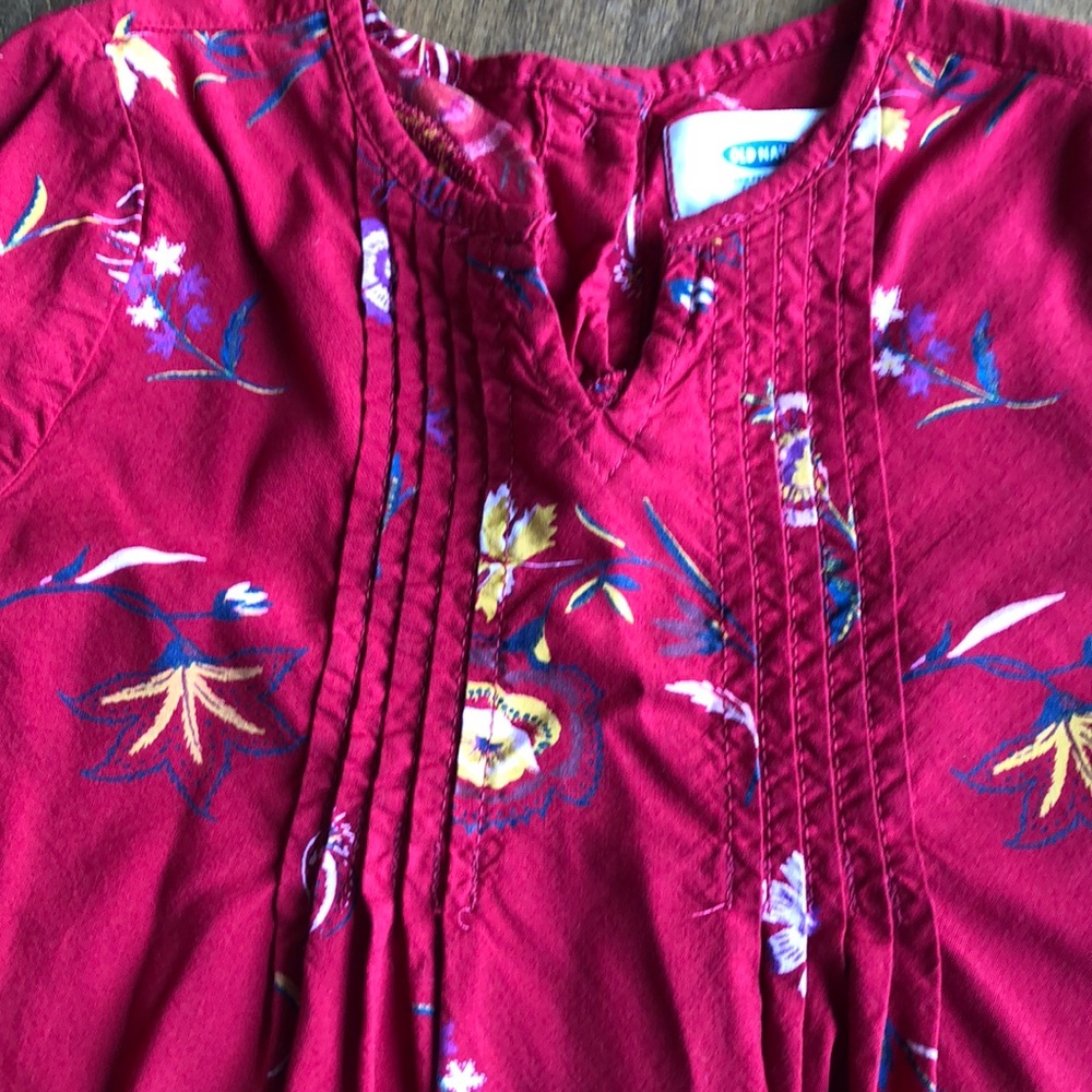 Old Navy Girl’s Red Floral Dress, 4T - Picture 3 of 5